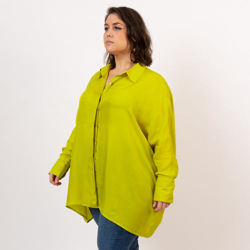 Chartreuse button down, plus size oversized button down 
