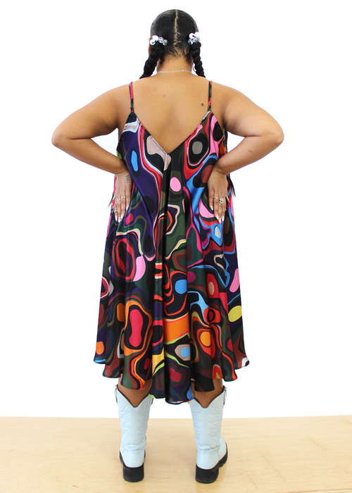 Cass Dress in Silk Lava Party | PRE-ORDER | FR