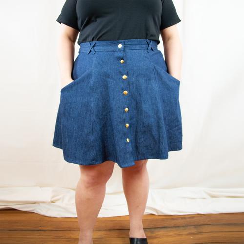 Janis Mini Skirt in Denim