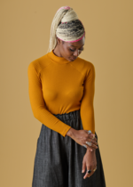 Barry Mock Neck Top - Gold