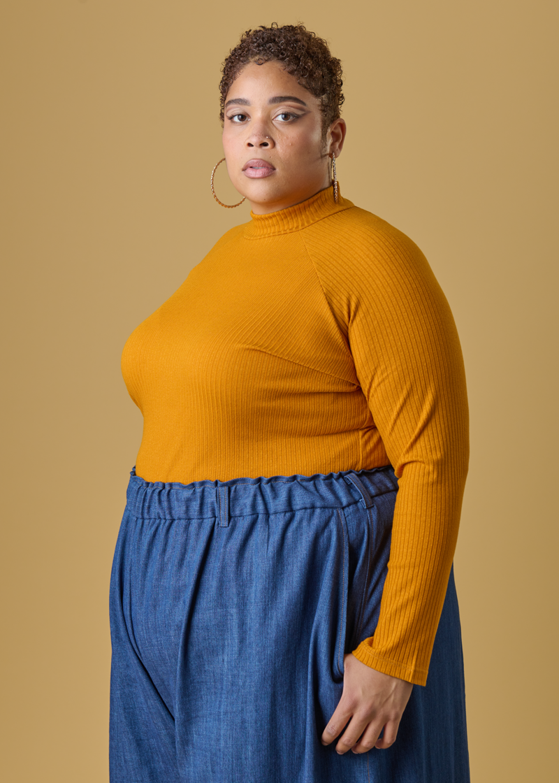 Barry Mock Neck Top - Gold