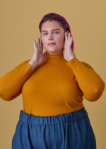 Barry Mock Neck Top - Gold