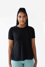 Mia T-Shirt - Black Crew Neck | FR