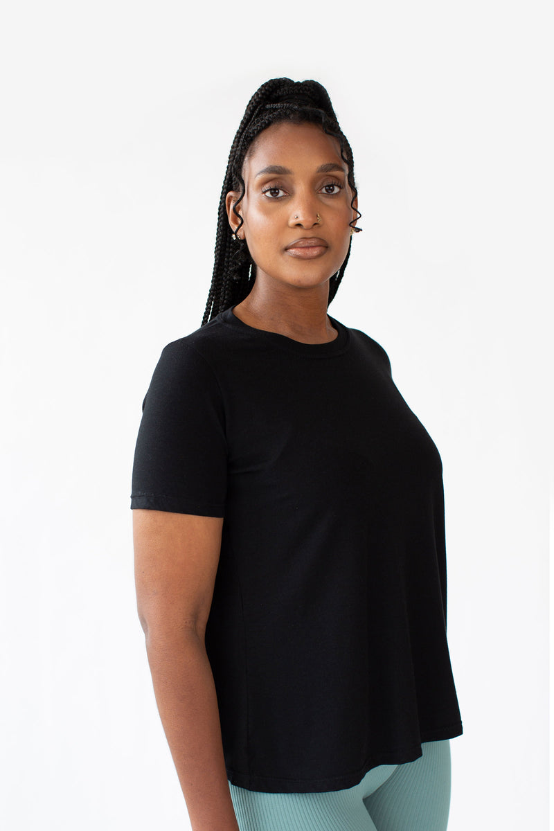 Mia T-Shirt - Black Crew Neck | FR