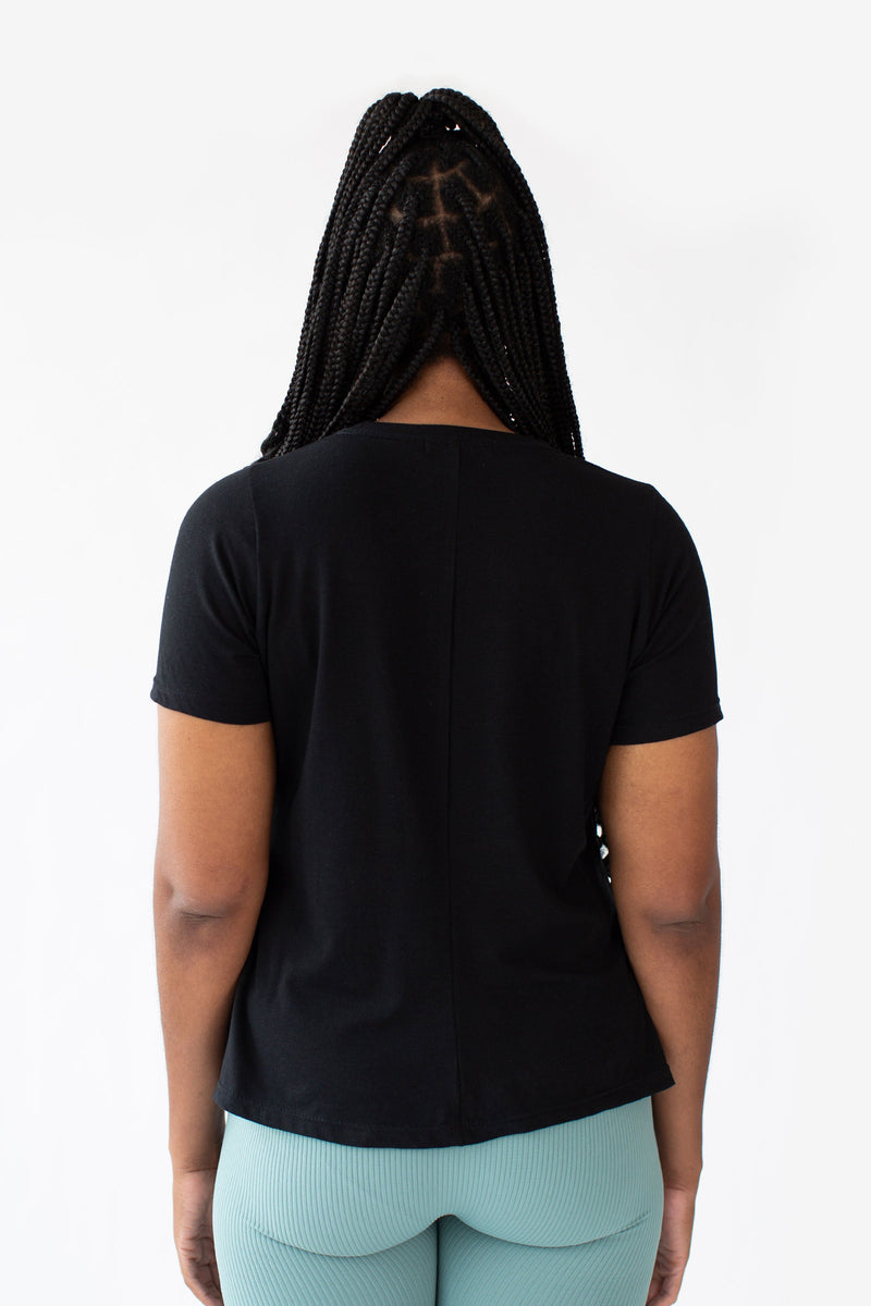 Mia T-Shirt - Black Crew Neck | FR