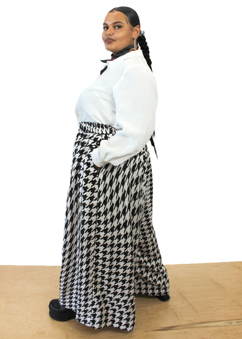 Tracee Pants in Houndstooth Tencel | FR