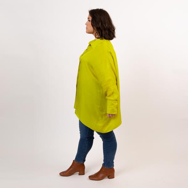 Chartreuse button down, plus size oversized button down 