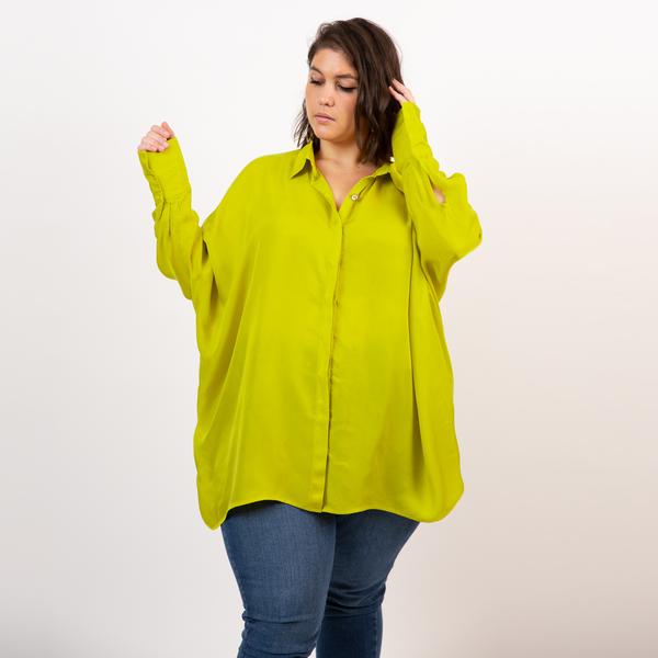 Chartreuse button down, plus size oversized button down 