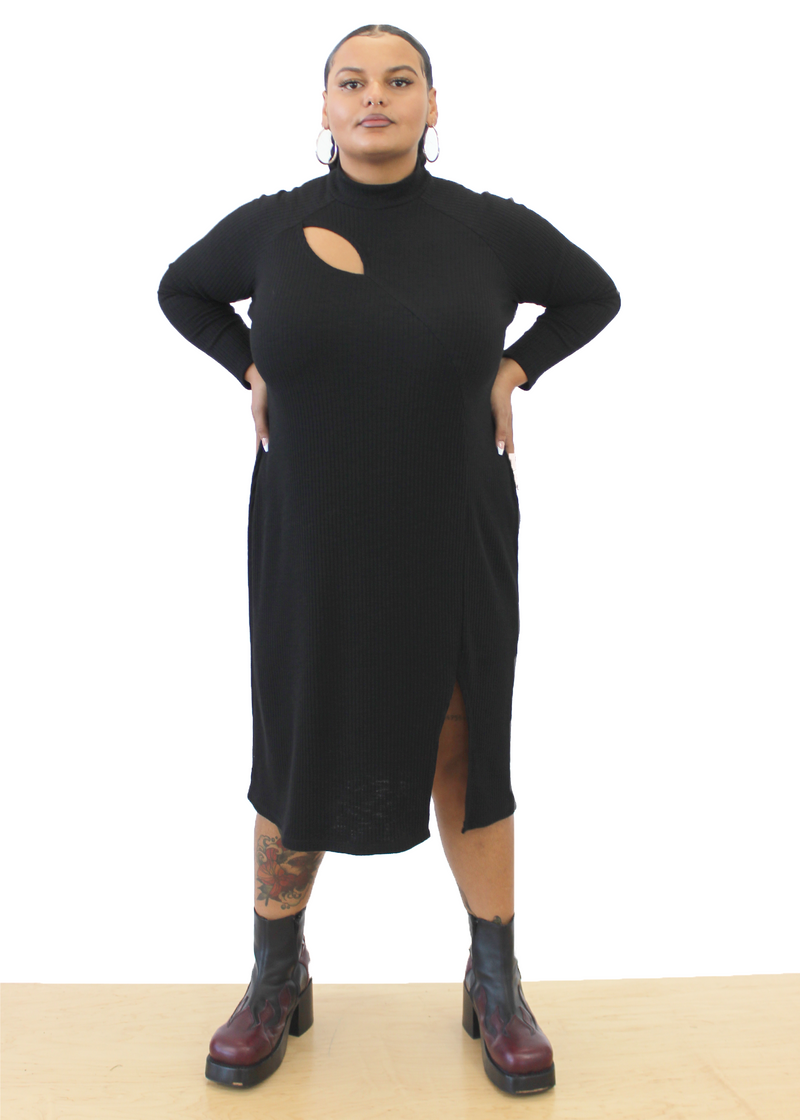 Ursula Dress in Black Cotton Blend | PRE-ORDER